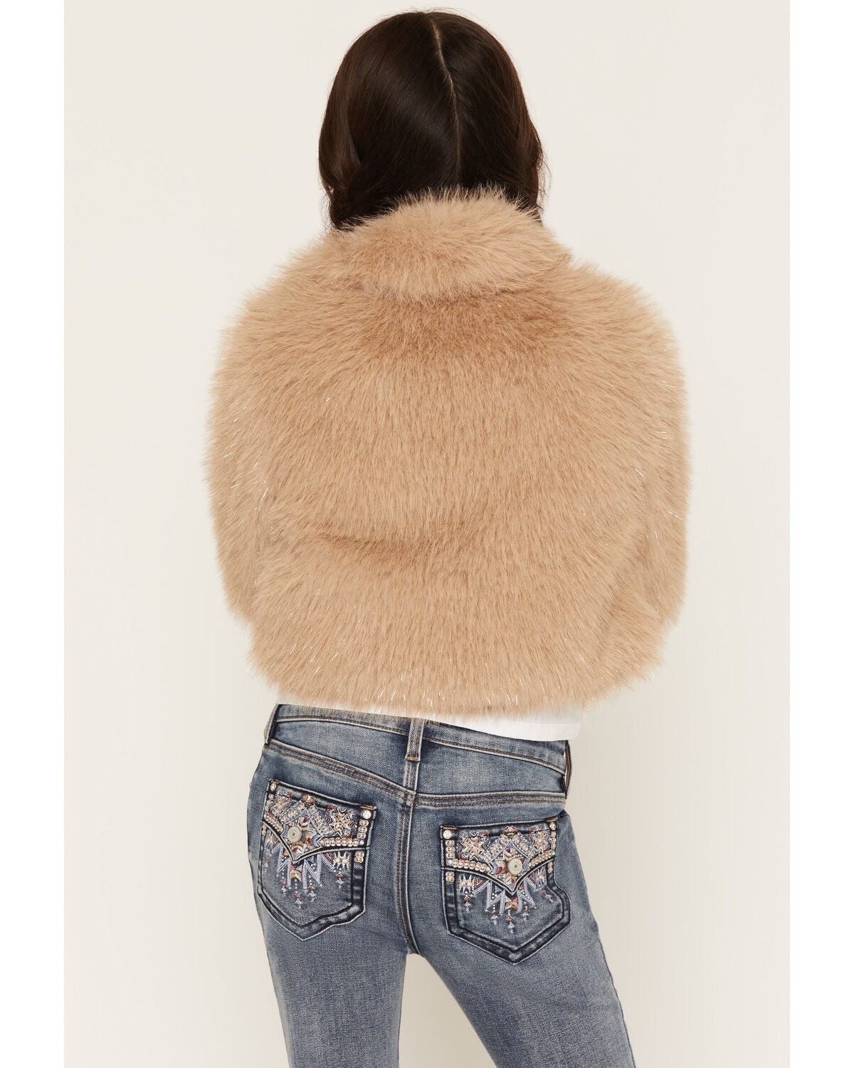 Image #4 - Shyanne Girls' Polar Bluff Faux Fur Sparkle Jacket, Khaki, hi-res