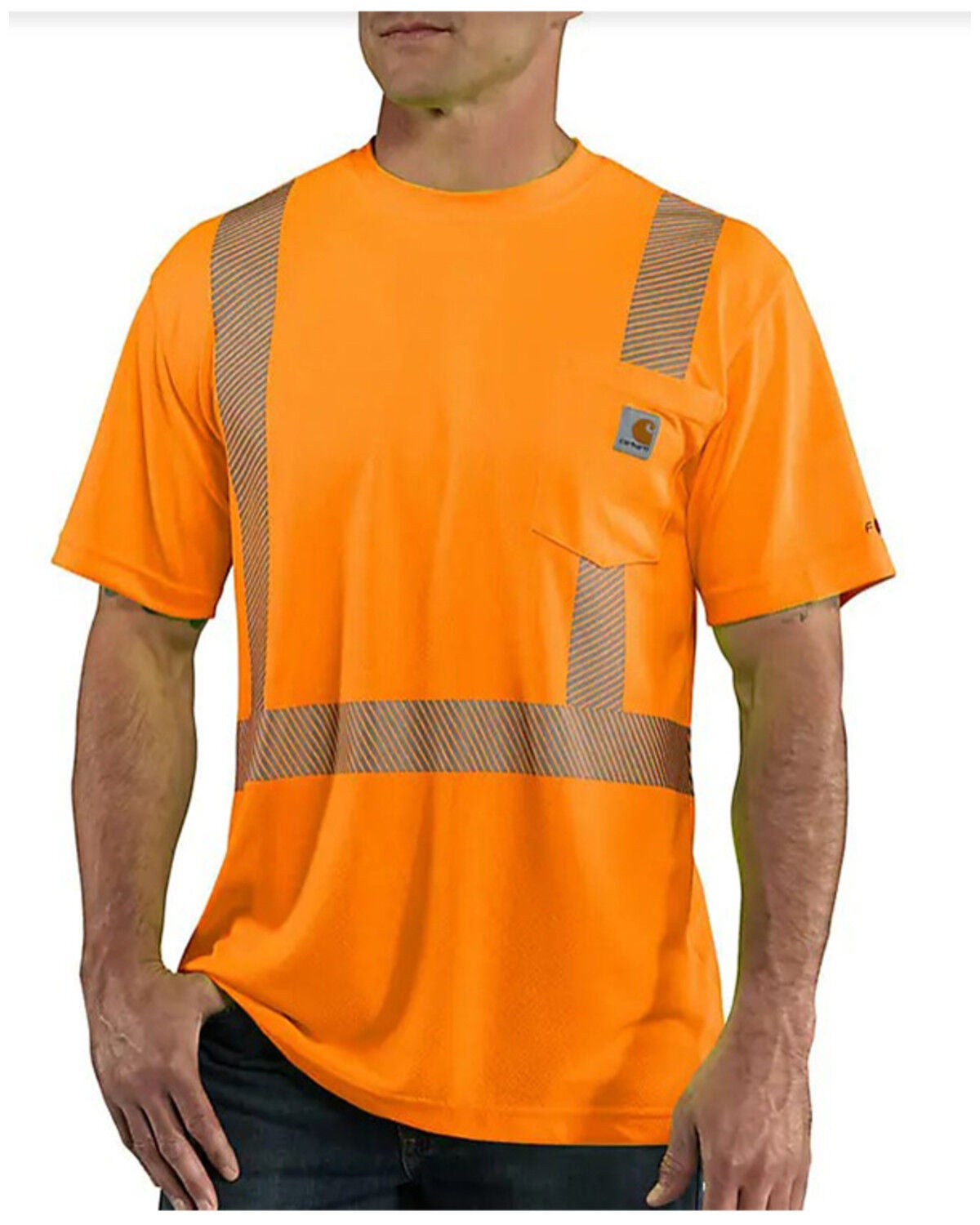 Carhartt Force High-Vis Short Sleeve Class 2 T-Shirt - Big & Tall, Bright Orange, hi-res