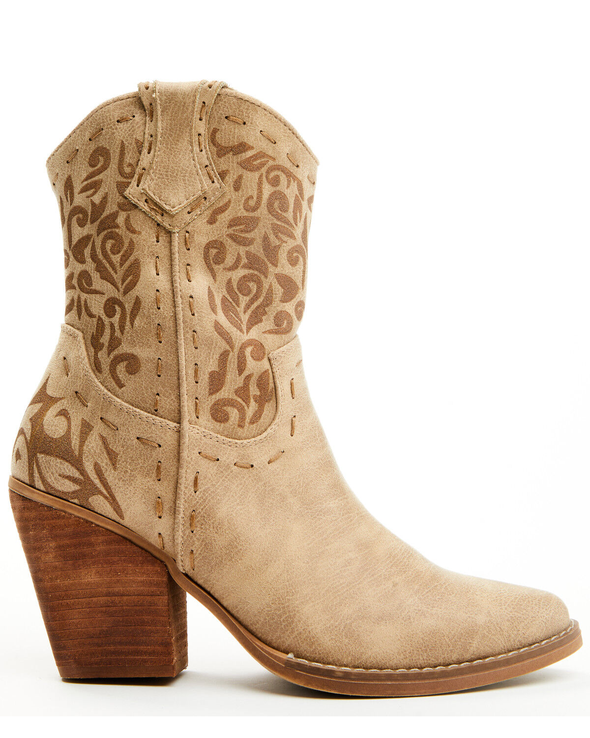 Image #2 - Very G Women's Encinitas Booties - Round Toe, Beige, hi-res