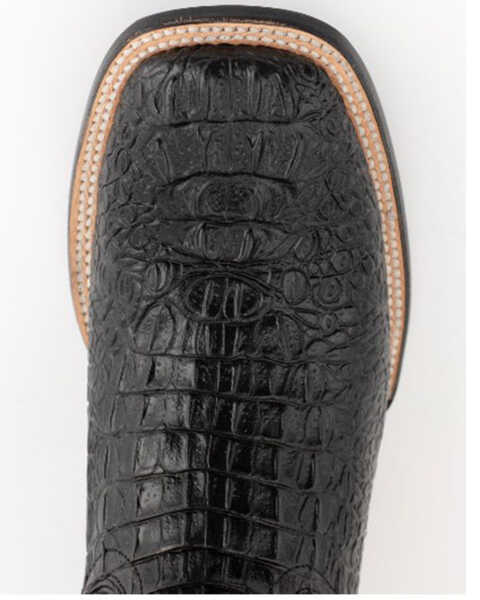 Image #5 - Ferrini Men's Caiman Croc Print Western Boots - Broad Square Toe, Black, hi-res
