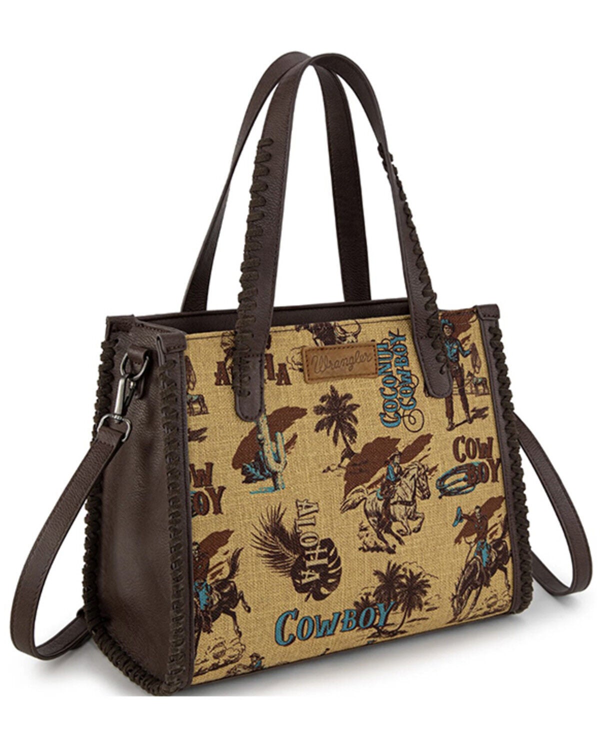 Image #2 - Wrangler Women's Cowboy Print Concealed Carry Crossbody Satchel, Dark Yellow, hi-res