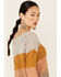 Wishlist Women's Cloud Striped Open Weave Pullover Sweater , Tan, hi-res