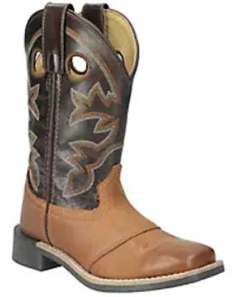 Smoky Mountain Boys' Jake Western Boots - Broad Square Toe, Brown, hi-res