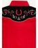 Image #4 - Avalon Boys' Embroidered Long Sleeve Snap Western Shirt, Red, hi-res