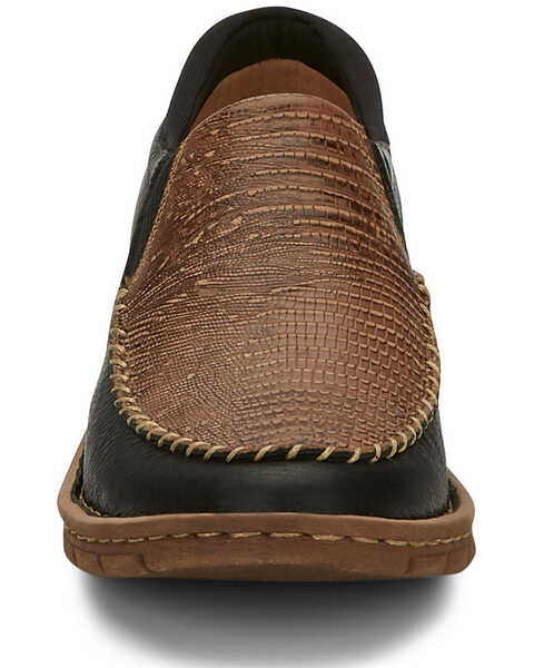 Image #5 - Tony Lama Women's Magdalena Exotic Print Slip-On Western Shoe - Moc Toe, Black, hi-res