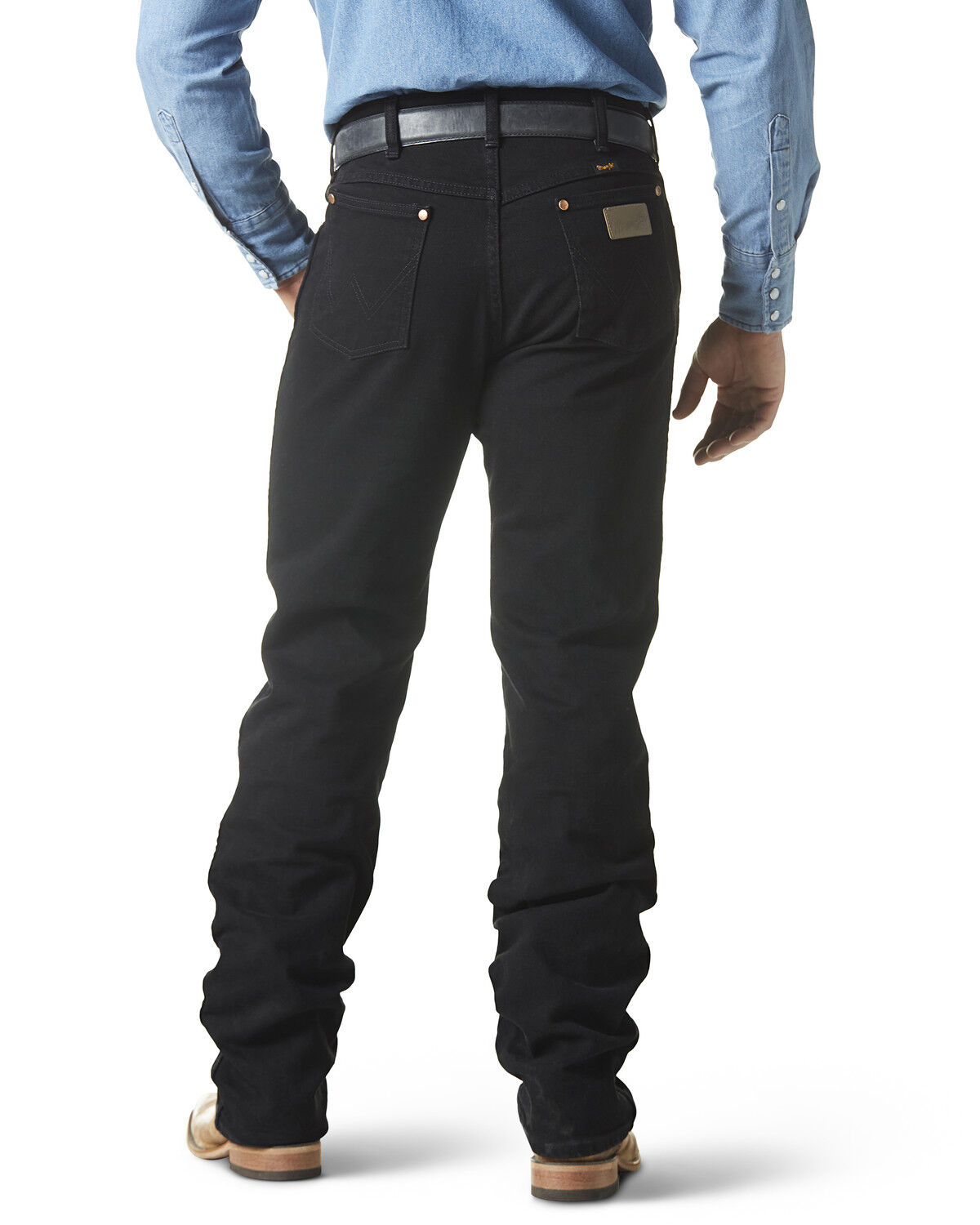Image #4 - Wrangler Men's Cowboy Cut Straight Active Flex Stretch Denim Jeans, Black, hi-res