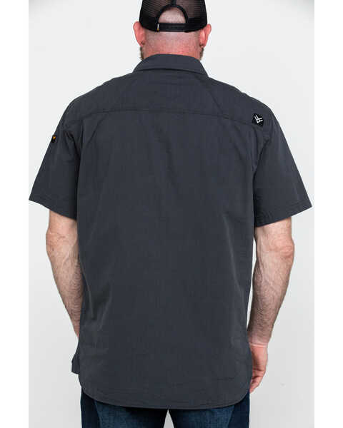 Image #2 - Hawx Men's Charcoal Solid Yarn Dye Two Pocket Short Sleeve Work Shirt - Big, Charcoal, hi-res