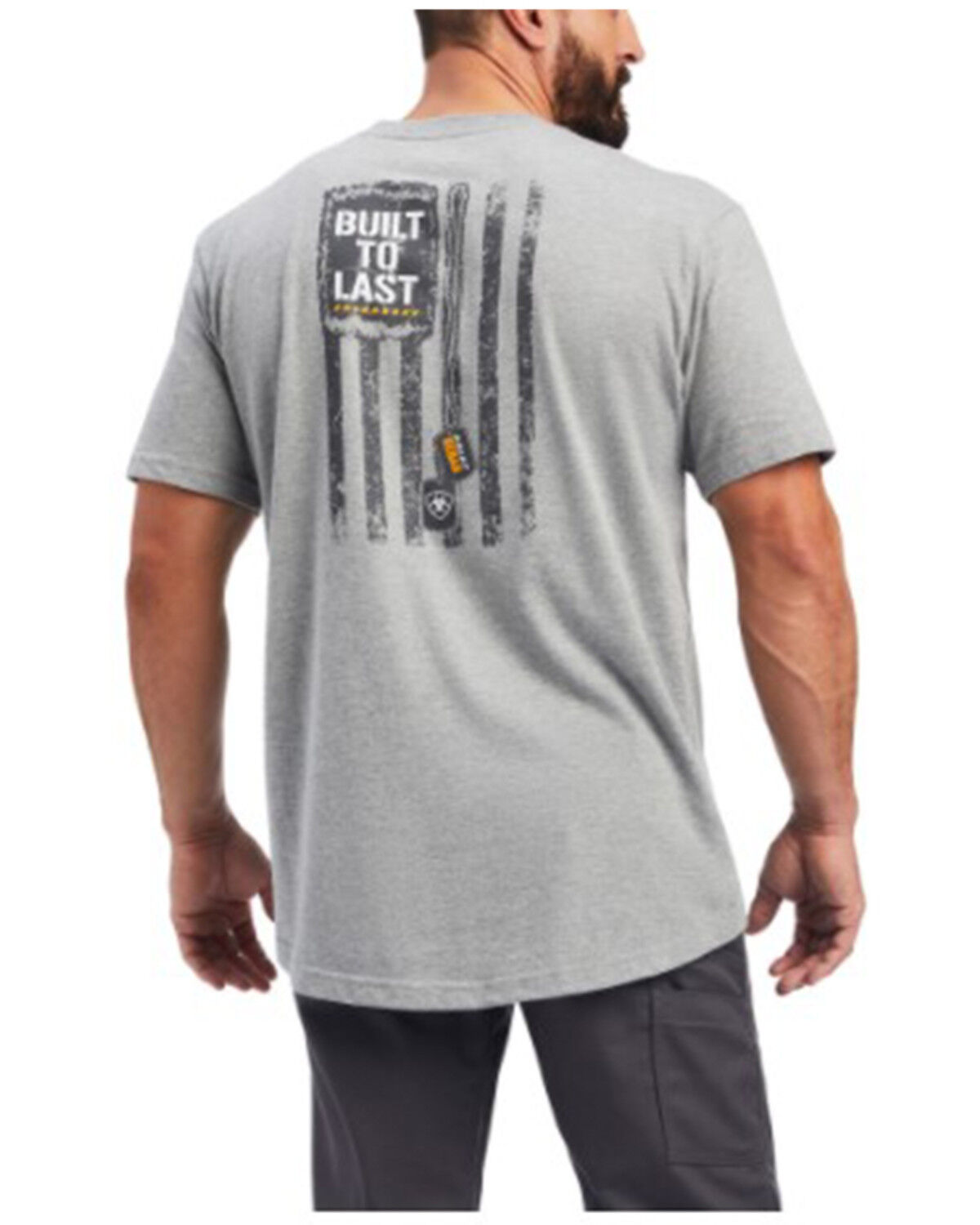 Image #2 - Ariat Men's Rebar Cotton Dog Tags Graphic Work T-Shirt, Heather Grey, hi-res
