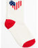 RANK 45 Girls' Americana Heart Crew Socks, Pink, hi-res