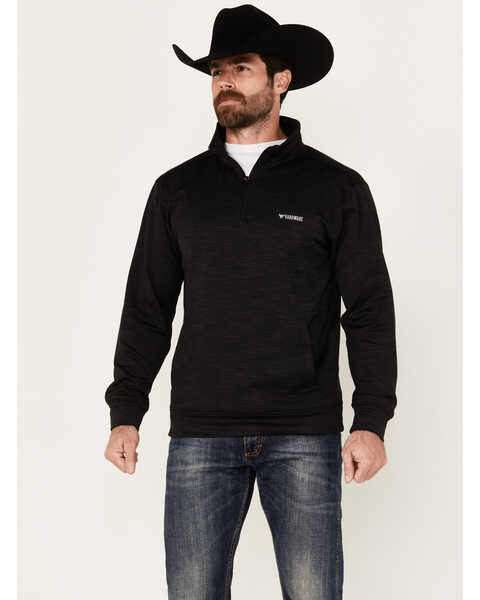 Image #1 - Cowboy Hardware Men's Cadet Stretch Zip Pullover, Black, hi-res