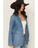 Image #2 - Wrangler Women's Modern Button-Down Denim Blazer, Blue, hi-res