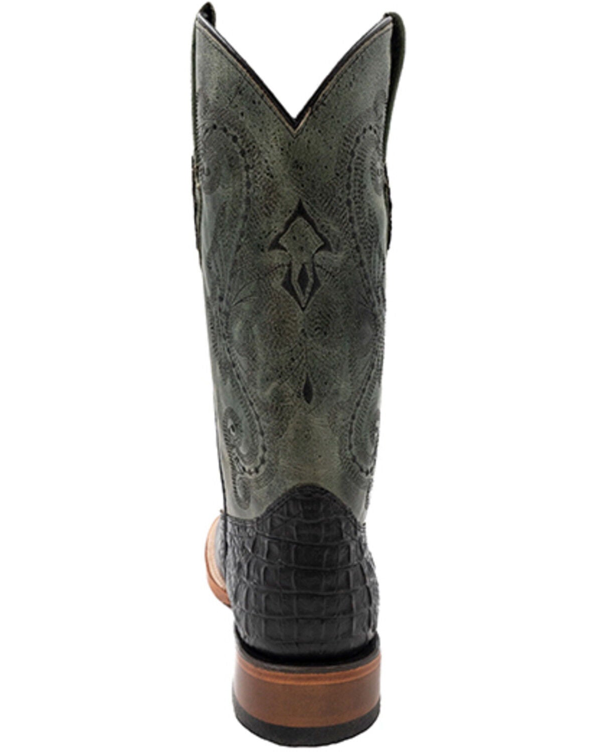 Image #4 - Ferrini Men's Stampede Caiman Print Western Boots - Broad Square Toe, Black, hi-res