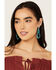 Image #1 - Paige Wallace Women's Turquoise Large Loop Earrings , Turquoise, hi-res