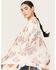 Image #2 - Angie Women's Floral Print Tassel Kimono, Ivory, hi-res