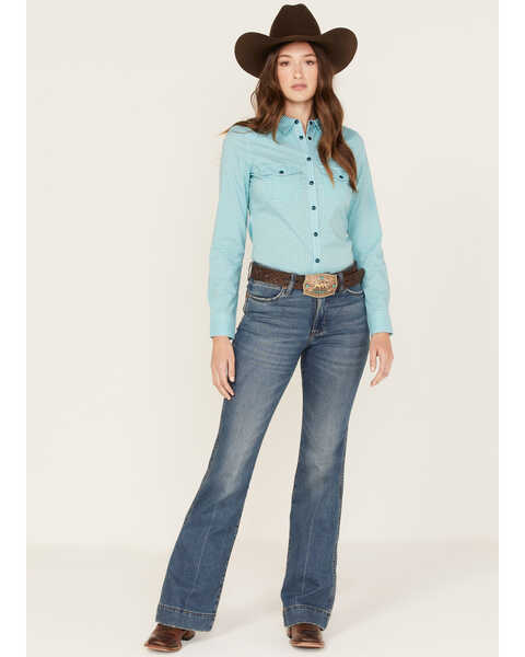 Wrangler retro Women's Vintage Medium Shelby Trouser Jeans , Blue, hi-res