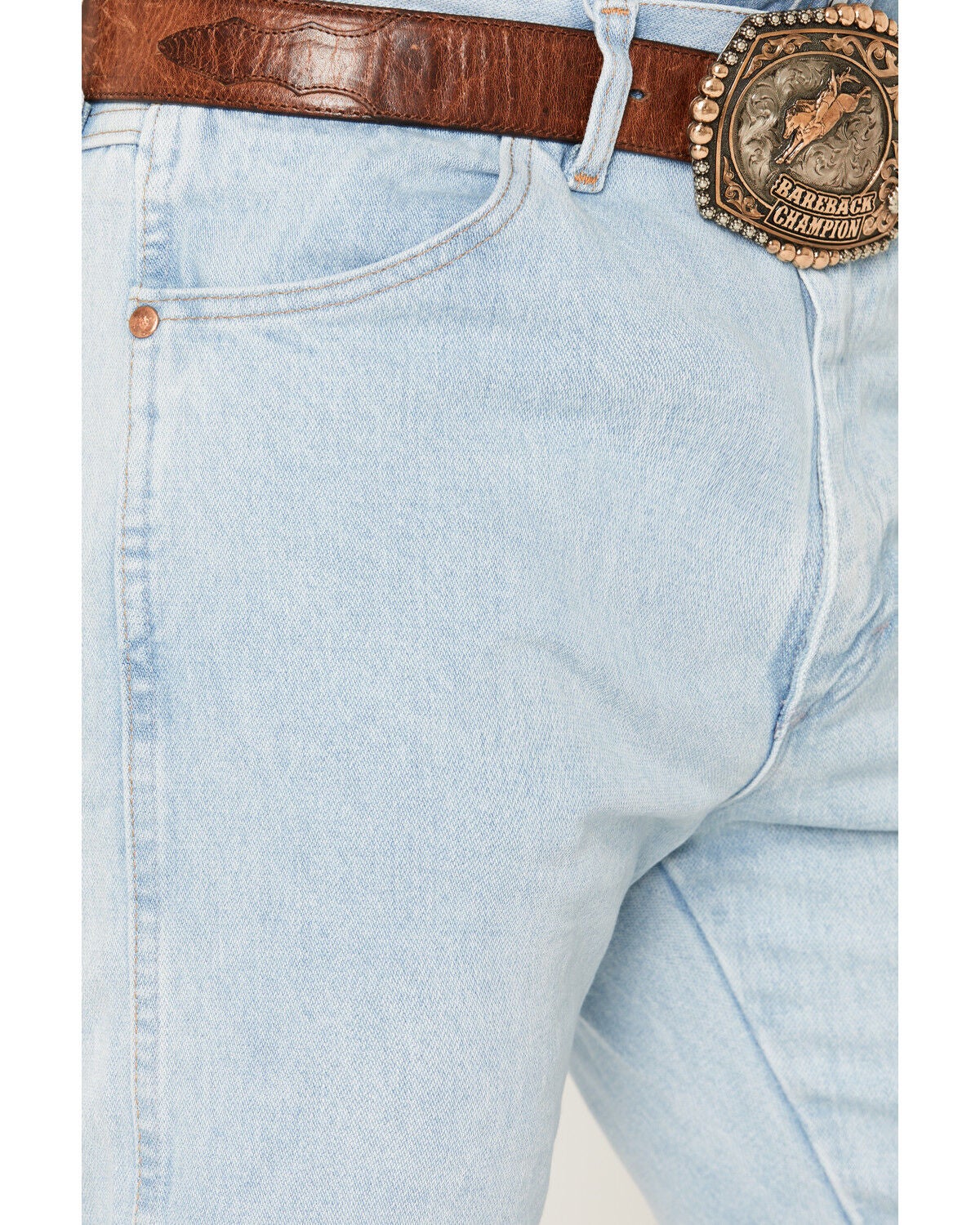 Image #2 - Wrangler Men's 13MWZ Jeans Cowboy Cut Original Fit Prewashed Jeans, Bleach Indigo, hi-res