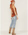 Image #4 - Shyanne Women's Faux Suede Solid Ladder Lace Trim Cami , Rust Copper, hi-res