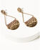 Image #2 - Shyanne Women's Summer Moon Antique Gold Teardrop Seed Bead Earrings, Gold, hi-res