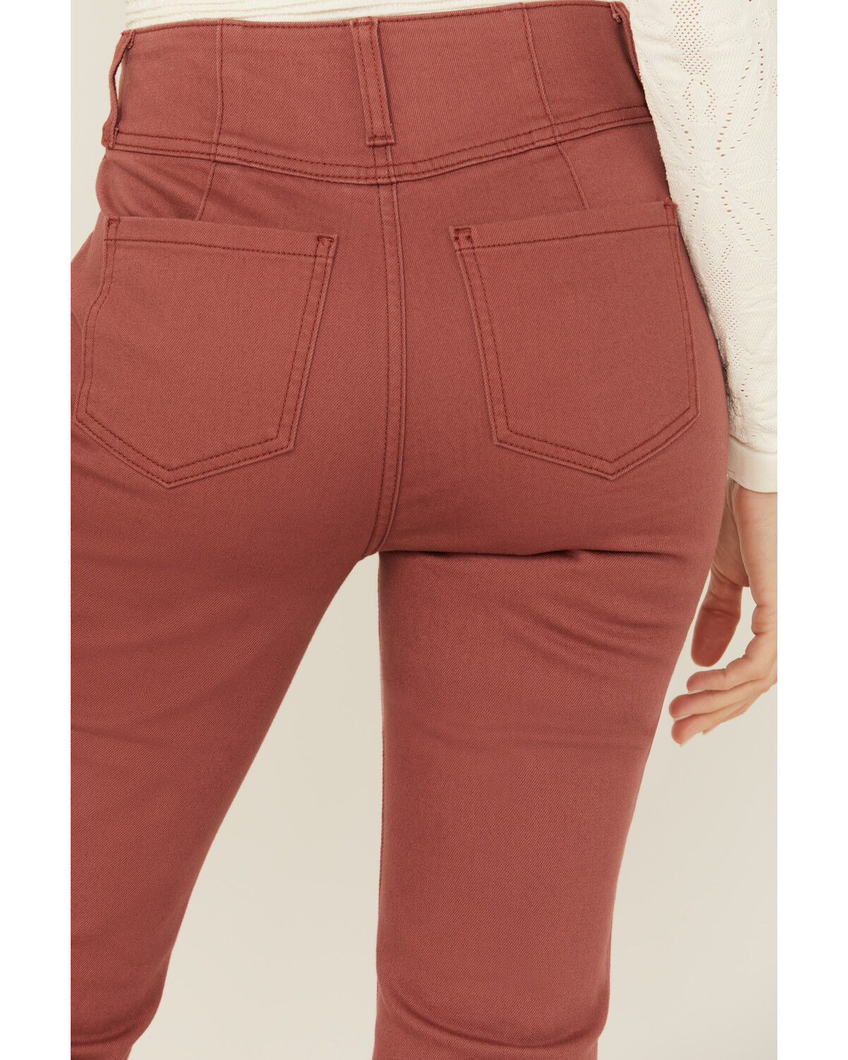 Image #4 - Shyanne Women's Marsala Darted Waist Comfort Stretch Super Flare Jeans, Rust Copper, hi-res