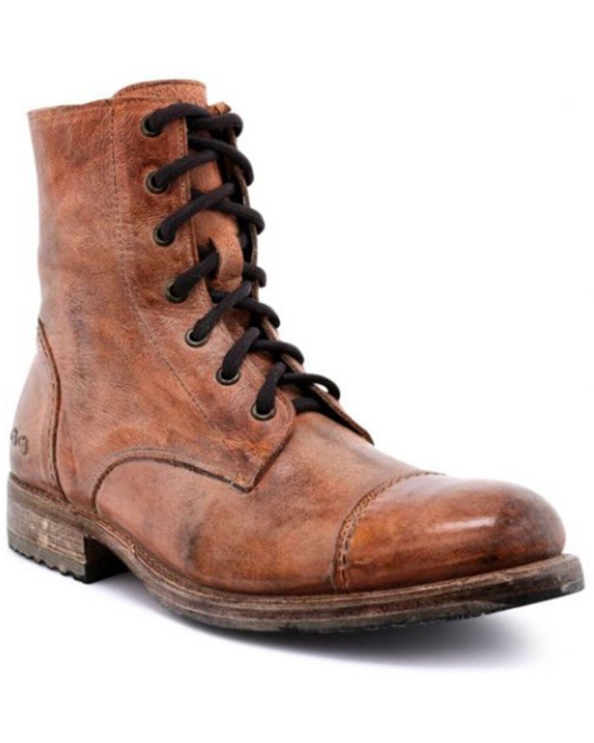 Bed Stu Men's Proteige Tan Rustic Lace-Up Casual Western Boot - Cap Toe, Lt Brown, hi-res