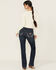Image #1 - Wrangler Retro Women's Dark Wash Sierra Mid Rise Bootcut Stretch Denim Jeans, Dark Wash, hi-res