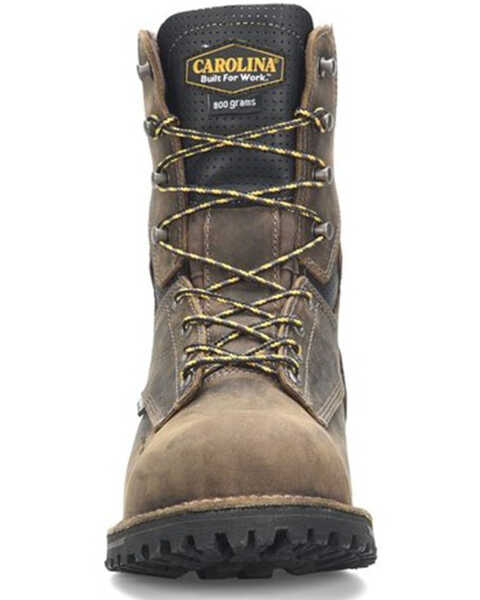 Carolina Men's Pitstop Waterproof 8" Work Boots - Carbon Toe, Brown, hi-res