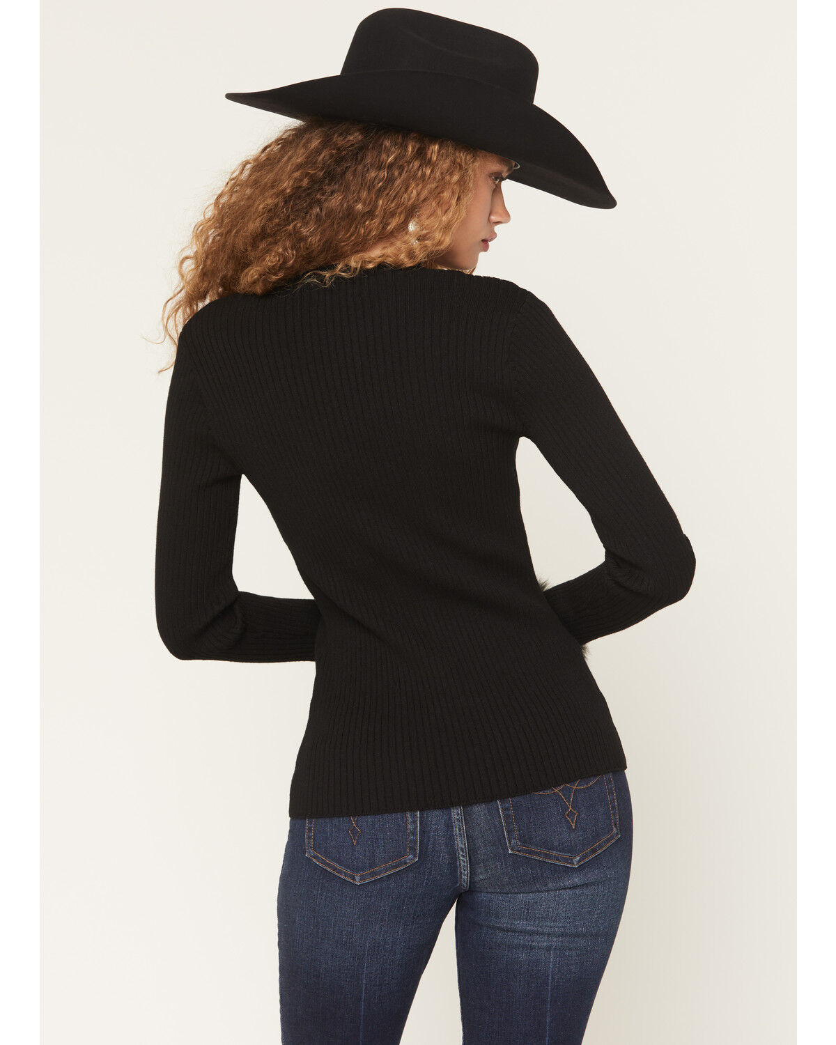 Image #4 - Show Me Your Mumu Women's Fluff Trim Long Sleeve Top, Black, hi-res