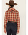 Image #4 - Roper Women's Plaid Print Long Sleeve Pearl Snap Western Shirt, Rust Copper, hi-res