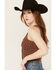 Image #2 - Cleo + Wolf Women's Adriel Ribbed Knit Cropped Tank Top , Lt Brown, hi-res