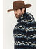 Image #2 - Rock & Roll Denim Men's Southwestern Print Berber Hooded Sweatshirt, Blue, hi-res