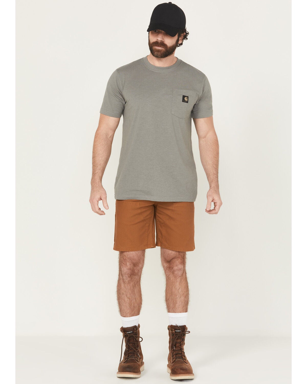 Carhartt Men's Rugged Flex&reg; Relaxed Fit Duck Double-Front Utility Work Shorts, Brown, hi-res