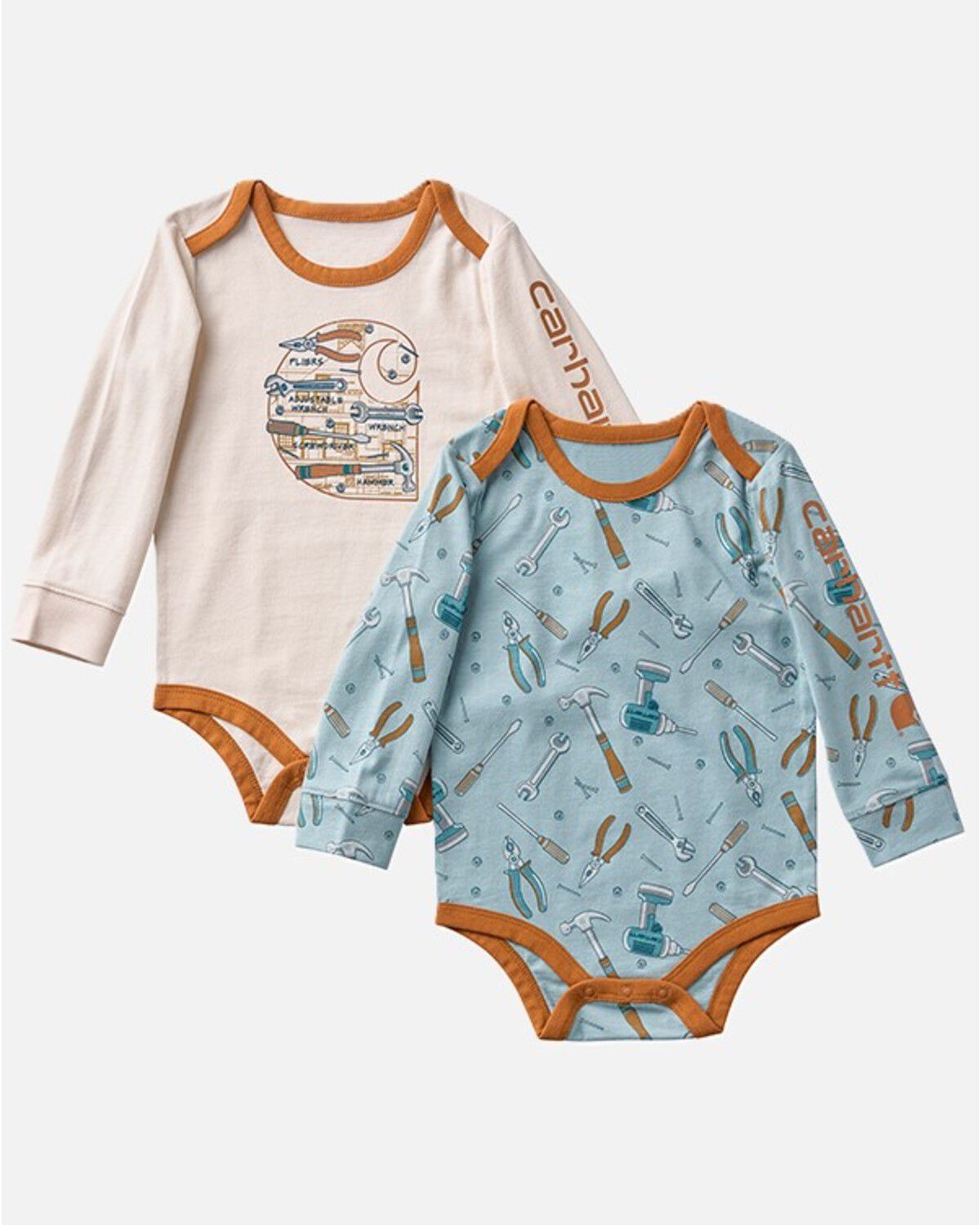 Image #1 - Carhartt Infant Boys' Tools Long Sleeve Snap Onesie Set - 2 Piece, Multi, hi-res