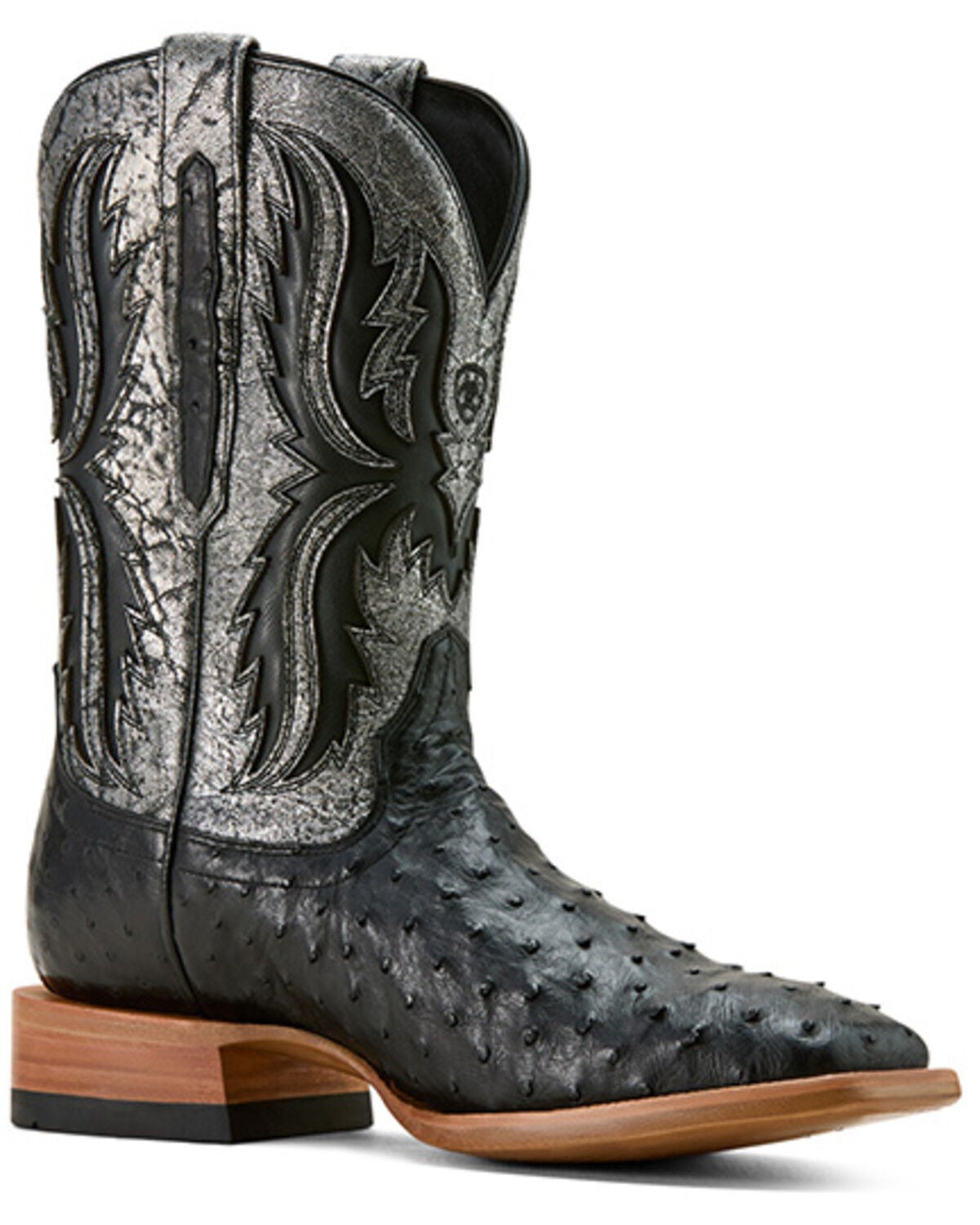 Ariat Men's Drifter Exotic Ostrich Western Boots - Broad Square Toe, Black, hi-res
