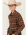 Image #2 - Cody James Boys' Resource Southwestern Print Long Sleeve Snap Flannel Shirt, Rust Copper, hi-res