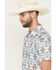 Image #2 - Rock & Roll Denim Men's Southwestern Striped Short Sleeve Polo, White, hi-res