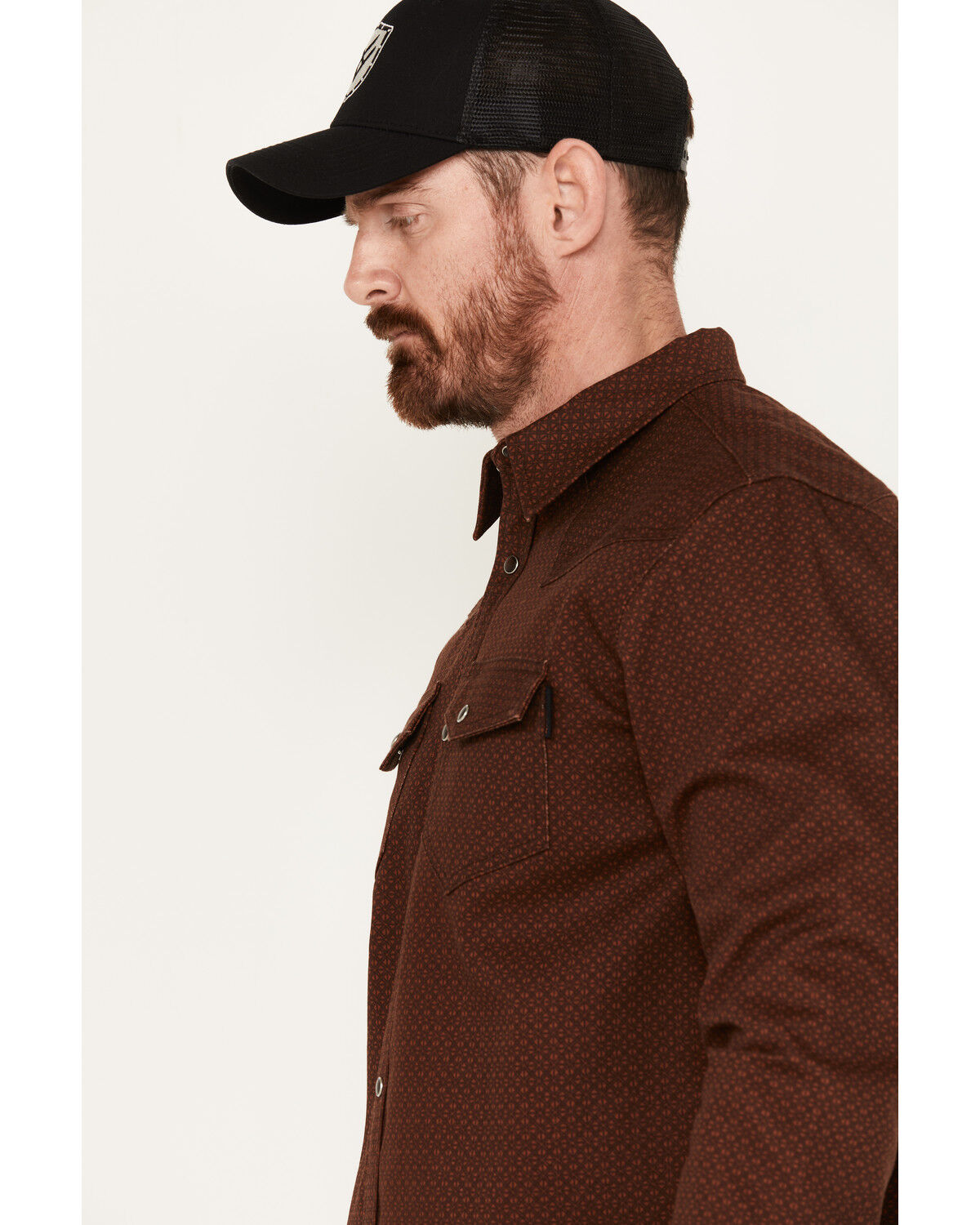 Image #2 - Cody James Men's FR Solid Long Sleeve Snap Western Shirt, Cognac, hi-res
