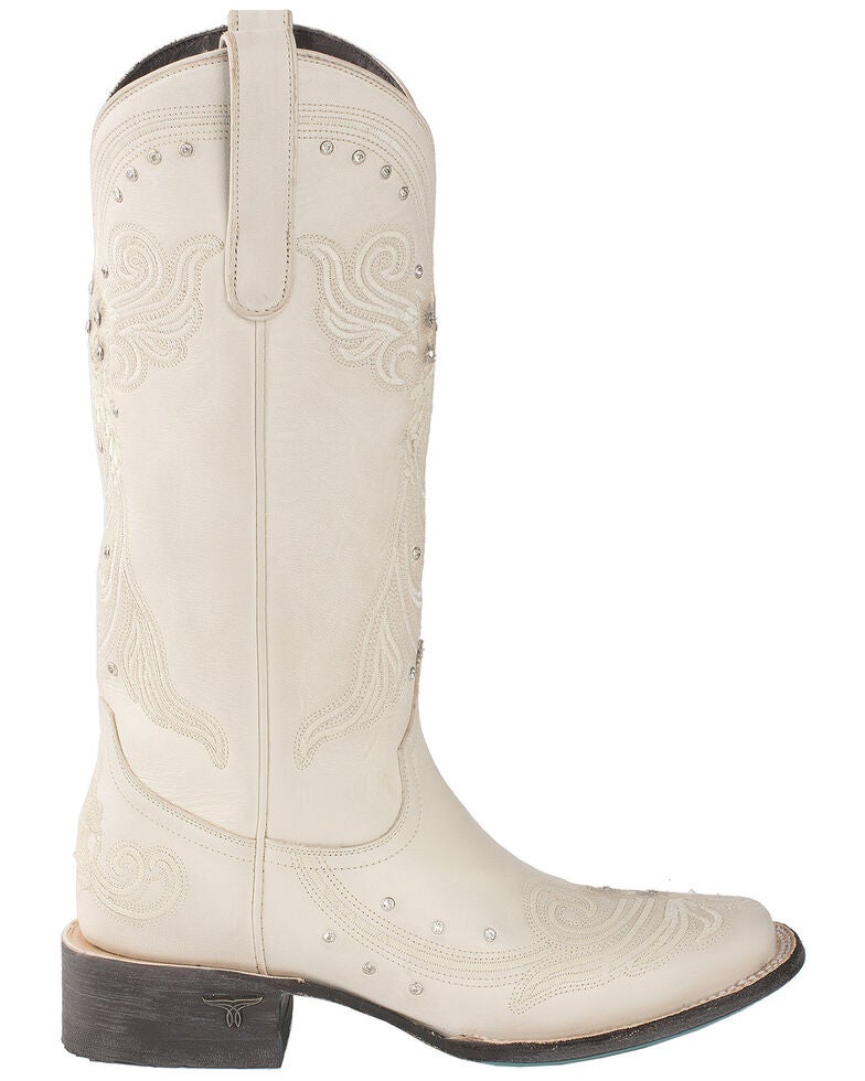 Lane Women�s Ivory Western Wedding Boots Square Toe
