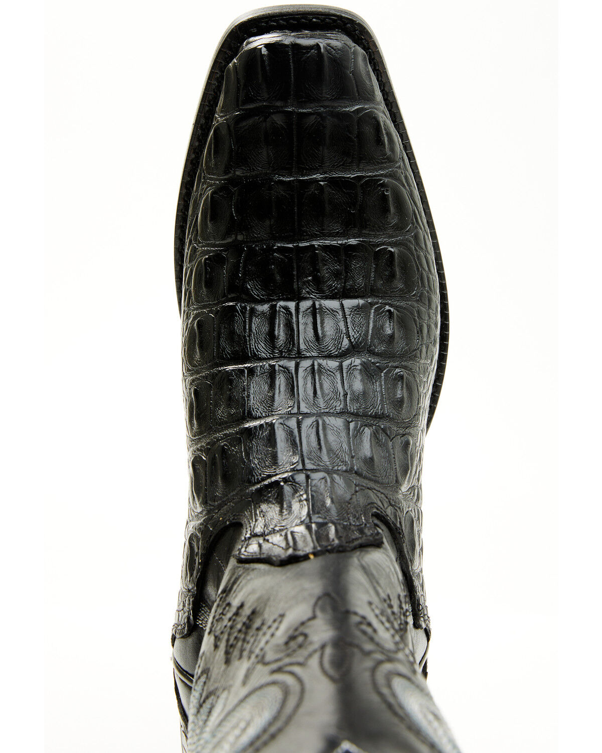 Image #6 - El Dorado Men's Exotic American Alligator Western Boots - Square Toe, Black, hi-res