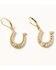 Image #1 - Lainey Wilson Women's Horseshoe Drop Earrings, Gold, hi-res