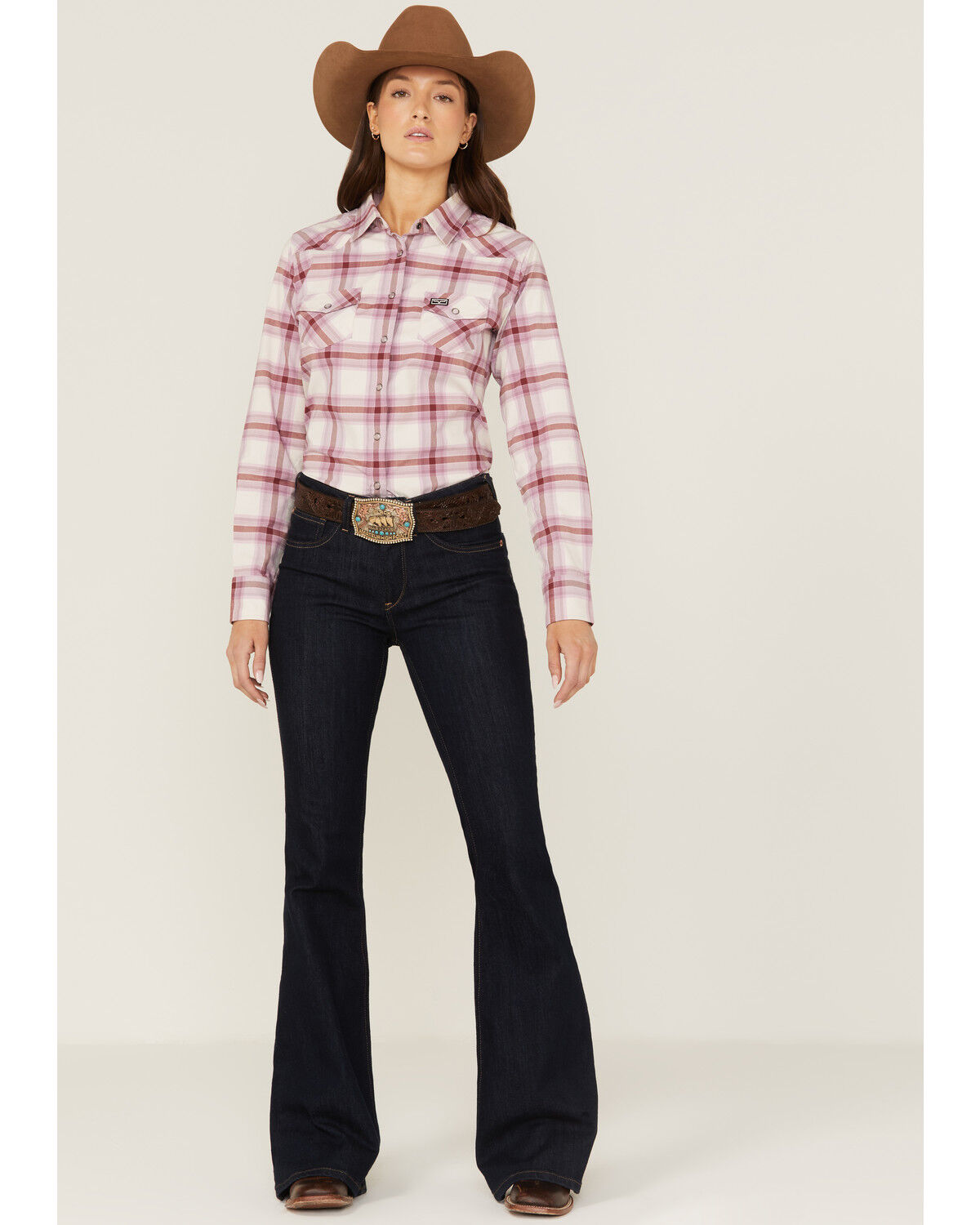 Image #2 - Kimes Ranch Women's Matadora Plaid Print Long Sleeve Western Snap Shirt, Periwinkle, hi-res