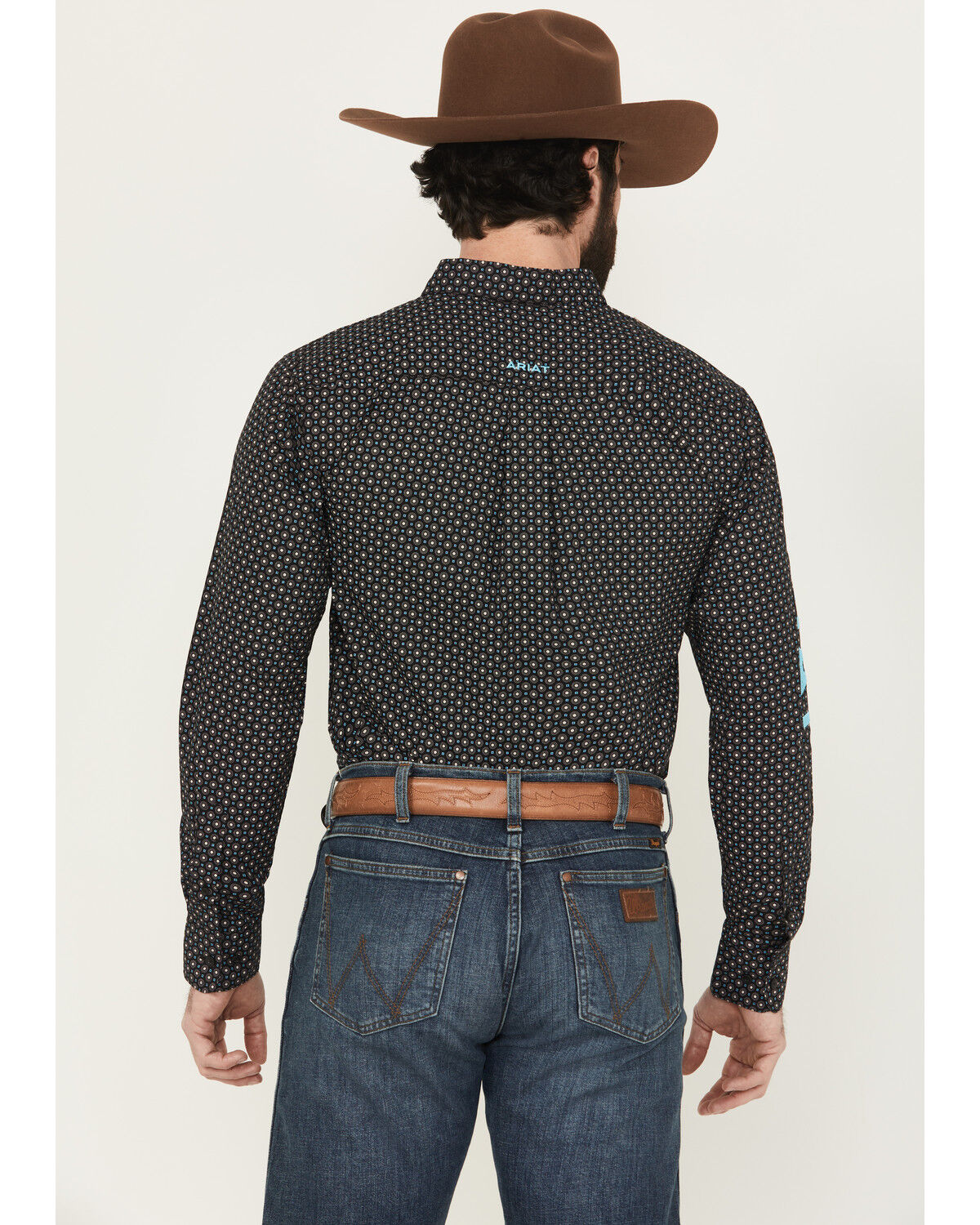 Image #4 - Ariat Men's Team Abel Geo Print Long Sleeve Button-Down Western Shirt, Black, hi-res