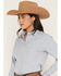 Image #2 - Cinch Women's ARENAFLEX&reg; Solid Long Sleeve Button-Down Stretch Western Shirt, Light Blue, hi-res