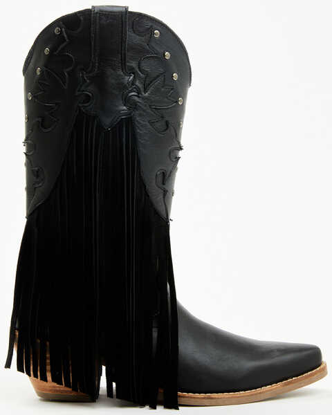 Image #2 - Dingo Women's Hoedown Fringe Western Boots - Pointed Toe , Black, hi-res