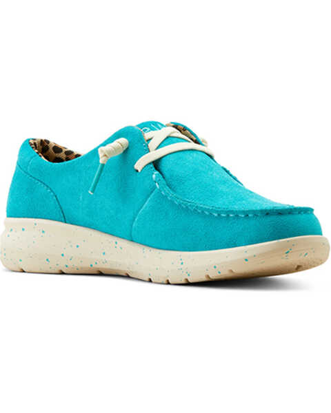 Ariat Women's Hilo Casual Shoes - Moc Toe , Blue, hi-res