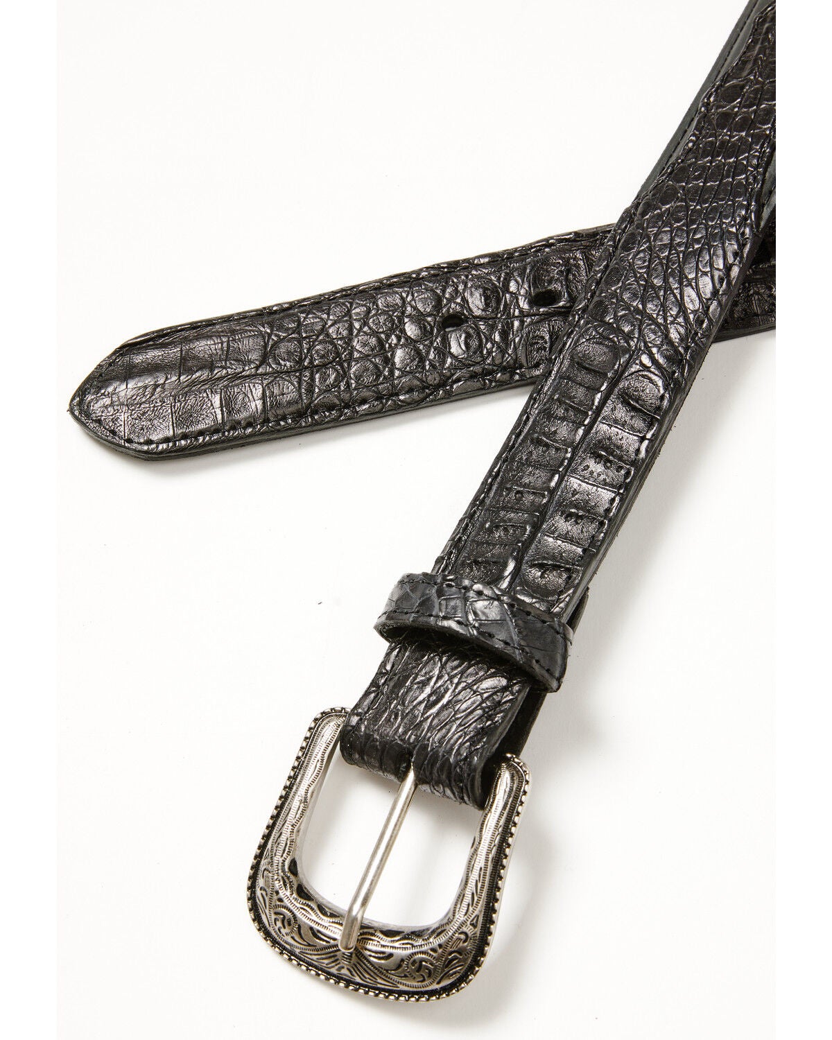 Image #2 - Cody James Men's Amarillo Exotic Caiman Leather Belt, Black, hi-res