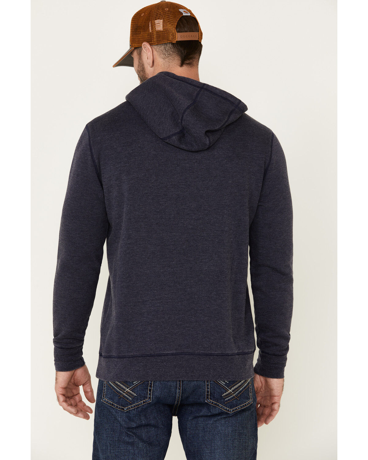 Image #4 - Flag & Anthem Men's Navy Colerain Burnout Fleece Hooded Sweatshirt, Navy, hi-res