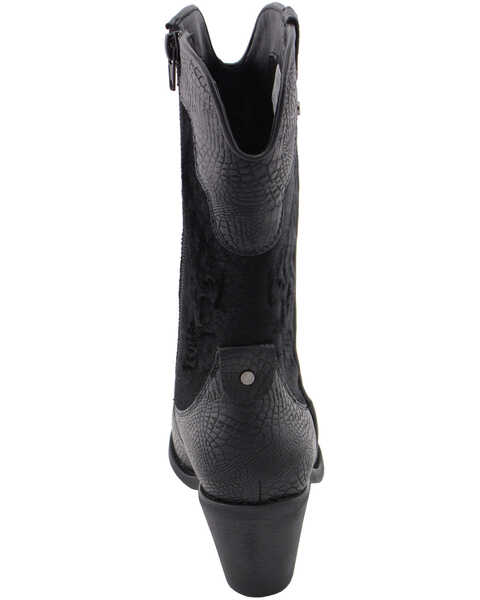 Image #7 - Milwaukee Leather Women's Snake Print Western Boots - Pointed Toe, Black, hi-res