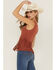 Image #4 - Idyllwind Women's Bluebell Twist & Fringe Top, Pecan, hi-res