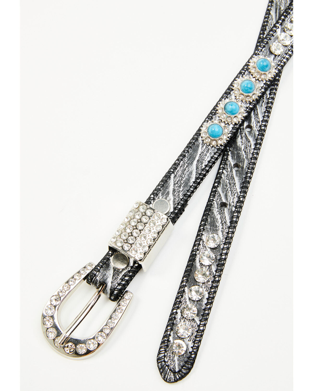 RAWHIDE STUDDED & JEWELED BELT サイズ34 RAWHIDE STUDDED & JEWELED BELT LOT-146/ 1-3/4