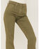 Sneak Peek Women's High Rise Raw Hem Crop Jeans , Olive, hi-res